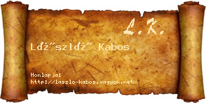 László Kabos névjegykártya